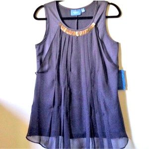 Simply Vera Wang smoky purple gray sleeveless blouse Top Size Small NWT